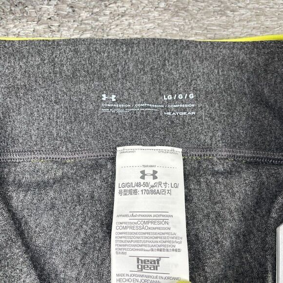 Under Armour Fly By Compression Capri Legging Gray/Yellow NEW - Picture 3 of 9